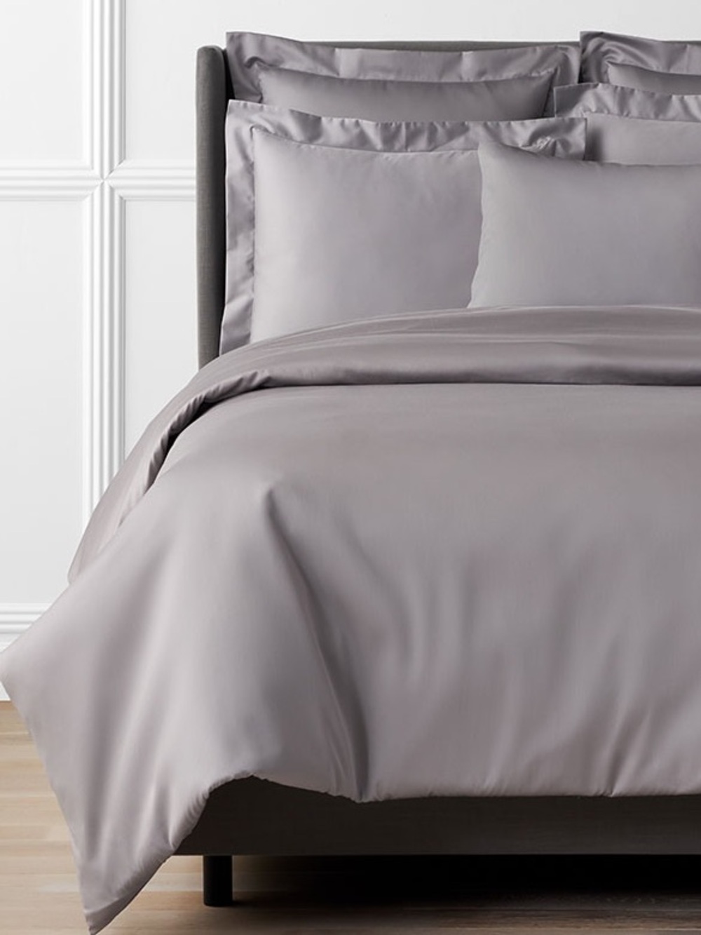 NWT The Company Store Legends Hotel Supima Sateen Duvet King Silver